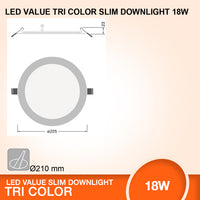 LEDVANCE LEDVALUE TRI COLOR SLIM DOWNLIGHT 18W