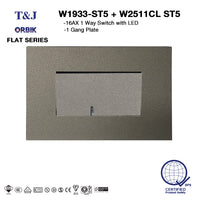 T&J Flat Series Switch And Plate