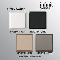 T&J INFINIT HC2711-WH 16AX 250V 1 Gang Switch