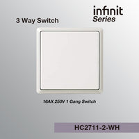 T&J INFINIT HC2711-2 1 Gang 16AX 250V Switch 3 Way Switch
