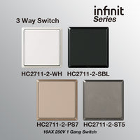 T&J INFINIT HC2711-2 1 Gang 16AX 250V Switch 3 Way Switch