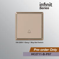 T&J INFINIT HC2711-B 10A 250V 1 Gang 1 Way Bell Switch
