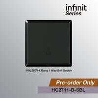 T&J INFINIT HC2711-B 10A 250V 1 Gang 1 Way Bell Switch