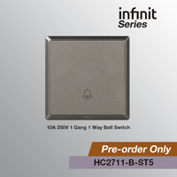 T&J INFINIT HC2711-B 10A 250V 1 Gang 1 Way Bell Switch