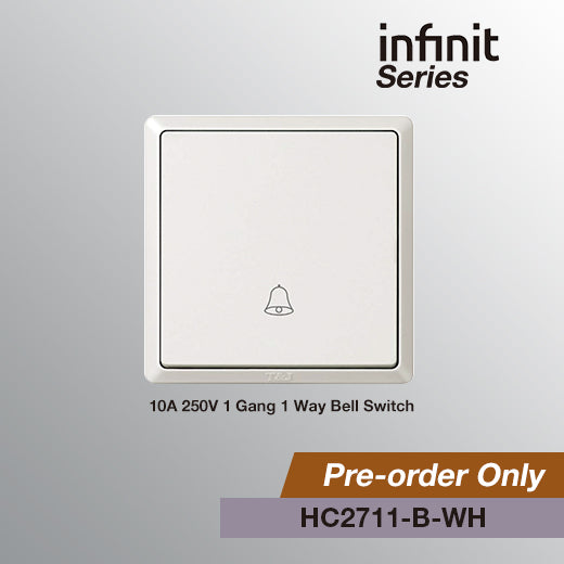 T&J INFINIT HC2711-B 10A 250V 1 Gang 1 Way Bell Switch