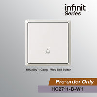 T&J INFINIT HC2711-B 10A 250V 1 Gang 1 Way Bell Switch