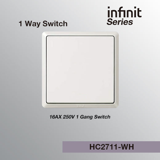 T&J INFINIT HC2711-WH 16AX 250V 1 Gang Switch