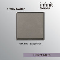 T&J INFINIT HC2711-WH 16AX 250V 1 Gang Switch