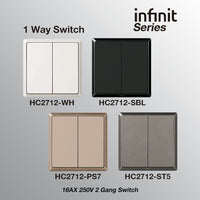 T&J INFINIT HC2712 2 Gang 1 Way Switch