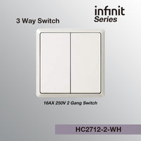 T&J INFINIT HC2712-2 2 Gang 3 Way Switch
