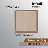 T&J INFINIT HC2712 2 Gang 1 Way Switch