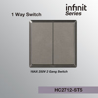 T&J INFINIT HC2712 2 Gang 1 Way Switch