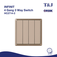 T&J INFINIT HC2714-2 16AX 250V 4 Gang 3 Way Switch