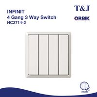 T&J INFINIT HC2714-2 16AX 250V 4 Gang 3 Way Switch