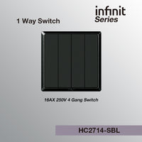 T&J INFINIT HC2714 16AX 250V 4 Gang 1 Way Switch