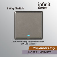 T&J INFINIT HC2721L-DP 1 Gang Double Pole Switch