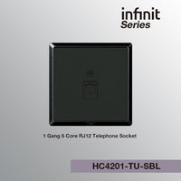 T&J INFINIT HC4201-TU 1 Gang 6 Core RJ12 Telephone Socket