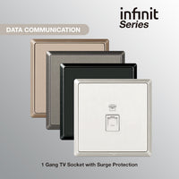 T&J INFINIT HC4201-TU 1 Gang 6 Core RJ12 Telephone Socket