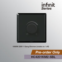 T&J INFINIT HC4201KM2 1000W 230V 1 Gang Dimmer (Rotate ON / OFF)