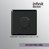 T&J INFINIT HC4201M2 630W 230V 1 Gang Dimmer (Rotate On / Off)