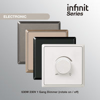 T&J INFINIT HC4201M2 630W 230V 1 Gang Dimmer (Rotate On / Off)