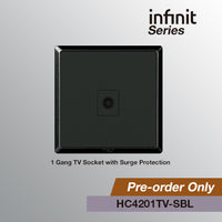 T&J INFINIT HC4201TV-WH 1 Gang TV Socket with Surge Protection