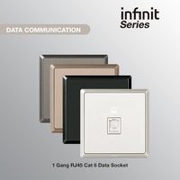 T&J INFINIT HC4211-PC 1 Gang RJ45 Cat 6 Data Socket