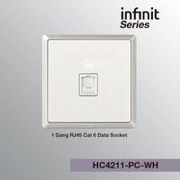 T&J INFINIT HC4211-PC 1 Gang RJ45 Cat 6 Data Socket