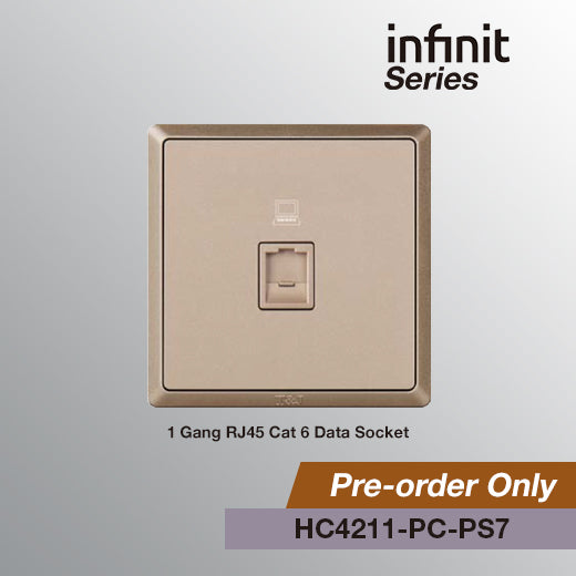 T&J INFINIT HC4211-PC 1 Gang RJ45 Cat 6 Data Socket – Rockford