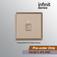 T&J INFINIT HC4211-PC 1 Gang RJ45 Cat 6 Data Socket