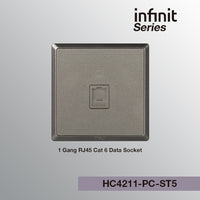 T&J INFINIT HC4211-PC 1 Gang RJ45 Cat 6 Data Socket