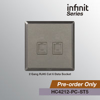 T&J INFINIT HC4212-PC 2 Gang RJ45 Cat 6 Data Socket
