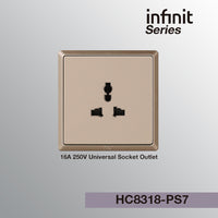 T&J INFINIT HC8318 16A 250V Universal Socket Outlet