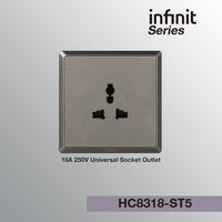 T&J INFINIT HC8318 16A 250V Universal Socket Outlet