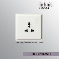 T&J INFINIT HC8318 16A 250V Universal Socket Outlet