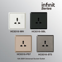 T&J INFINIT HC8318 16A 250V Universal Socket Outlet