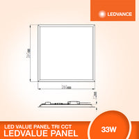 LEDVANCE LED VALUE PANEL TRI CCT 33W | PL0606B