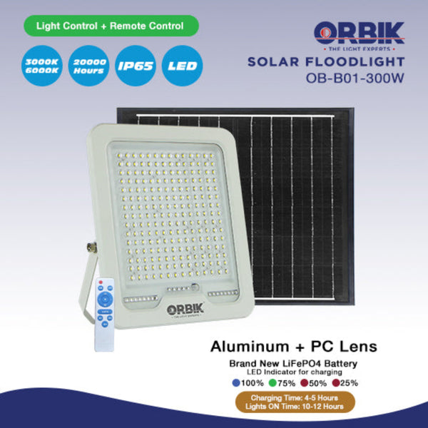 ORBIK SOLAR LED FLOODLIGHT | OB-SFL03-G2-300W – Rockford