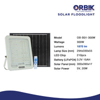 ORBIK SOLAR LED FLOODLIGHT | OB-SFL03-G2-300W