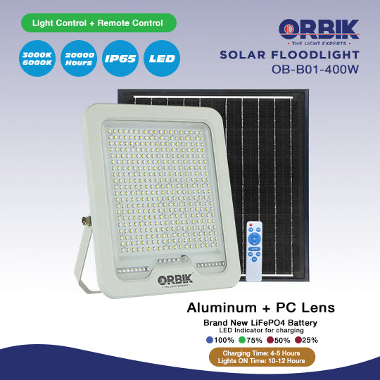 ORBIK SOLAR LED FLOODLIGHT | OB-SFL03-G2-400W
