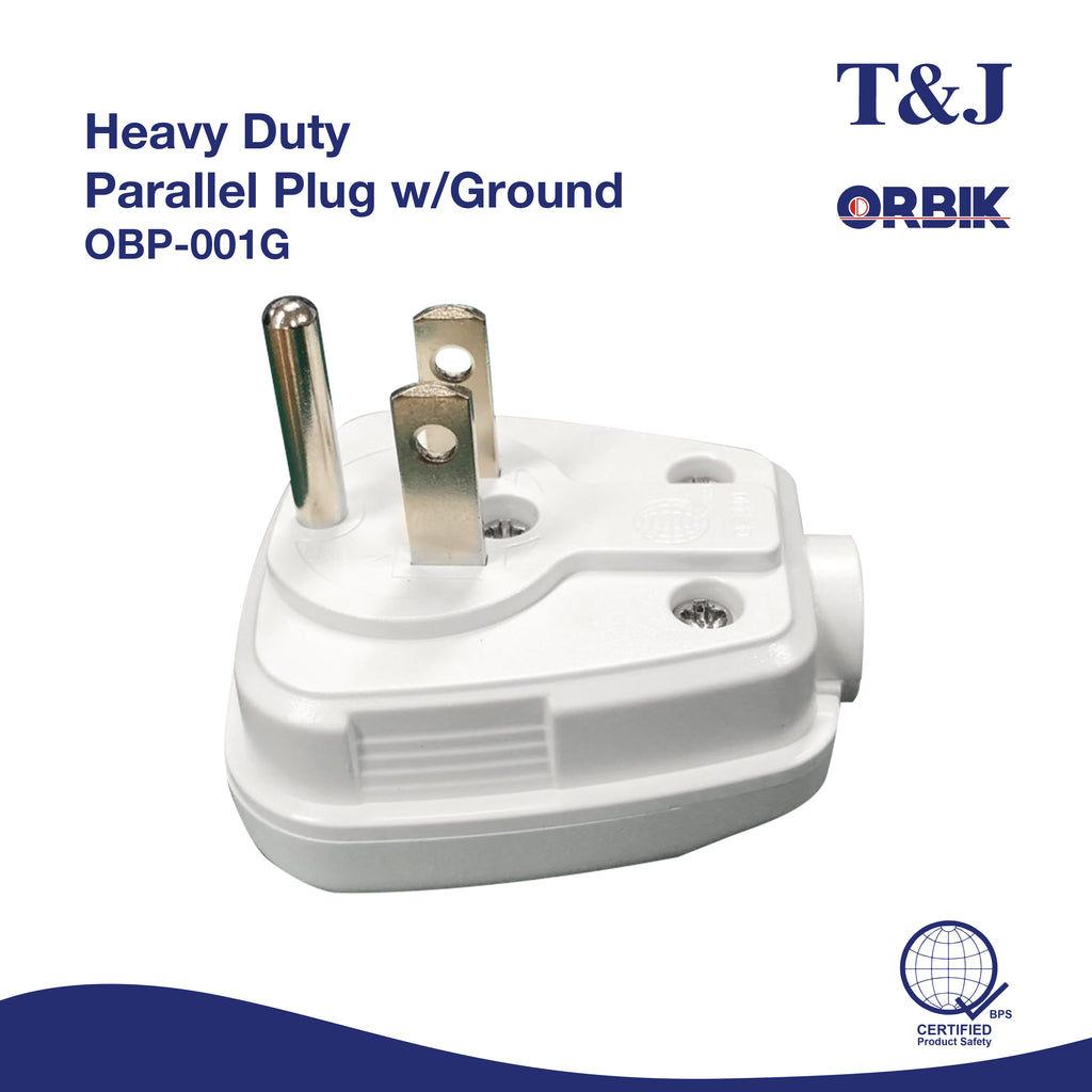 T&J ORBIK Heavy Duty Parallel Plug w/Ground 20A 250V | OBP-001G