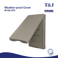 T&J Orbik 3 Gang IP54 Cover for Switch Champagne Grey | W120 ST5