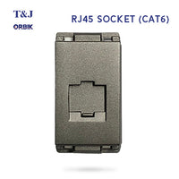 T&J Orbik RJ45 (CAT6) Data Socket Module Champagne Grey | W8211PC ST5