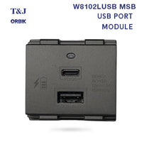 T&J Orbik USB Power Port  Type-A & Type-C (5V⎓3A, 9V⎓2A,  12V⎓1.5A, 18W max) | W8102LUSB MSB