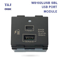 T&J Orbik USB Power Port  Type-A & Type-C (5V⎓3A, 9V⎓2A,  12V⎓1.5A, 18W max) | W8102LUSB MSB