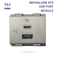 T&J Orbik USB Power Port  Type-A & Type-C (5V⎓3A, 9V⎓2A,  12V⎓1.5A, 18W max) | W8102LUSB MSB