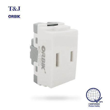 T&J Orbik 16A 250V 2-Pin  American Socket White | W8315U