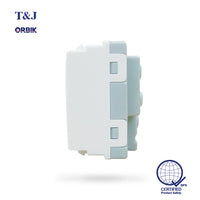 T&J Orbik 16A 2-Pin + Earth Universal Socket Module White | W8318