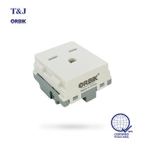T&J Orbik 15A 250V 2-Pin + Earth  Socket White | W8315V
