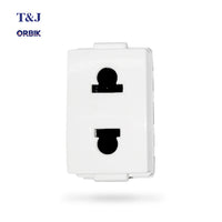 T&J Orbik 10/16A 250V 2-Pin  Euro-American Socket White | W8416U
